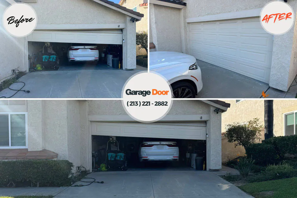 Before and after: garage door repair Victoria, VA